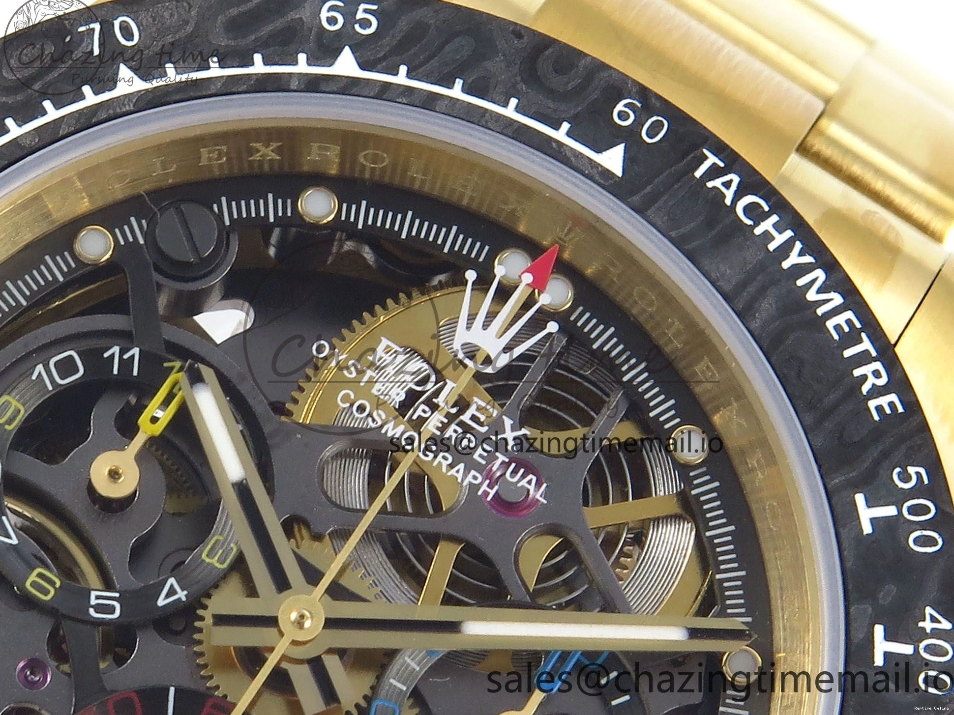 0409 Daytona Artisans Skeleton YG ADGF Best Edition Skeleton Dial on YG Oyster Bracelet SA FlexibleFit 754